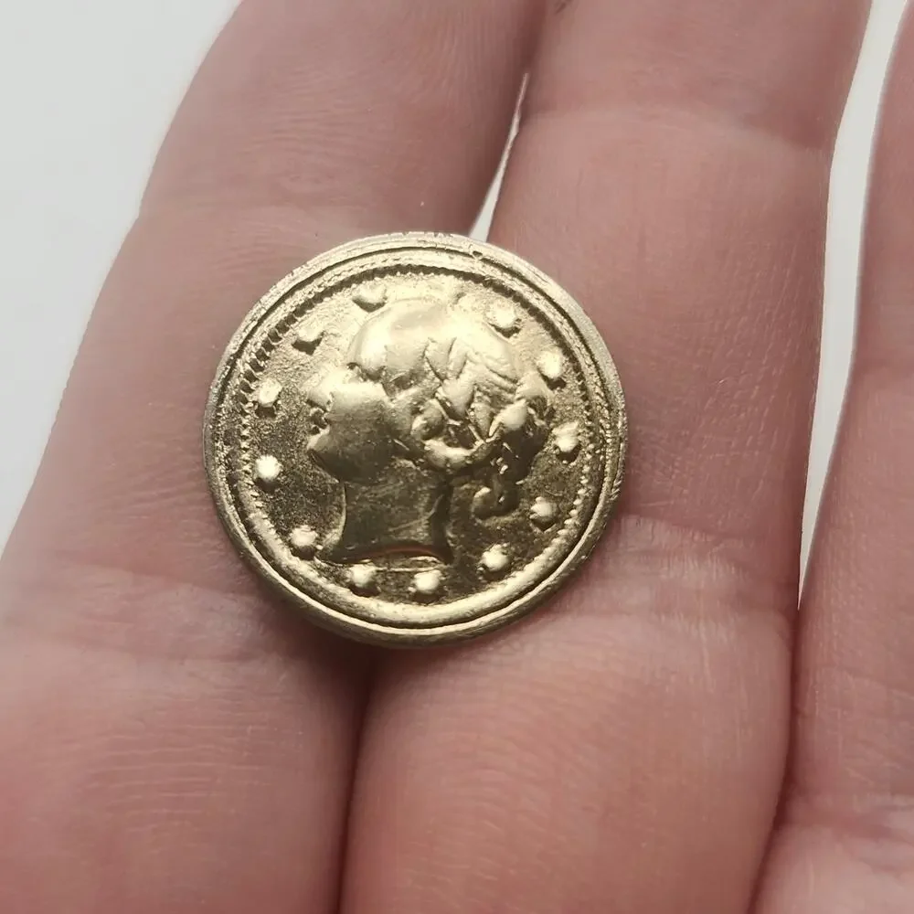Vintage Coin Cufflinks Gold Tone Liberty Head Round Mens Formal Jewelry Set Pair